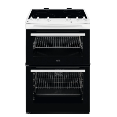 Aeg CCX6501ACW 60Cm Wide Double Oven Electric Cooker With Ceramic Hob 