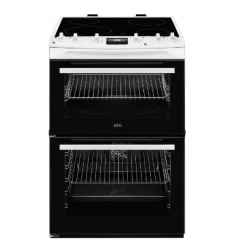 Aeg CCX6540ACW 5000 Surroundcook 60Cm Double Oven Electric Cooker With Ceramic Hob