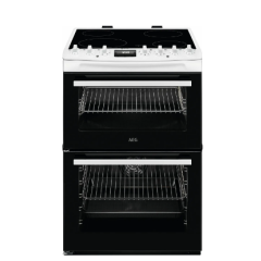 Aeg CCX6740ACW 6000 Steambake 60Cm Double Oven Electric Cooker With Ceramic Hob