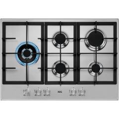Aeg HGB75500SM 74Cm Gas Hob - Stainless Steel