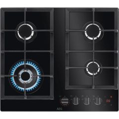 Aeg HKB64450NB 59Cm Gas Hob - Black