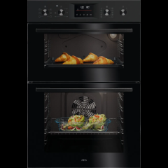 Aeg OU5CP40B Built-In Electric Double Oven, Stainless Steel, A Rated