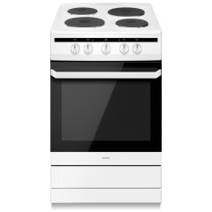 Amica 508EE1W 54383 50Cm Single Cavity Solid Plate Cooker