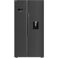 Beko ASD2442VPZ Harvestfresh™ Non-Plumbed Frost Free American Fridge Freezer - Black Steel