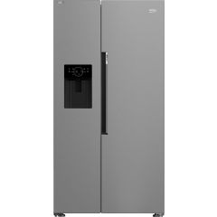 Beko ASN642VPS Plumbed Frost Free American Fridge Freezer - Stainless Steel Effect
