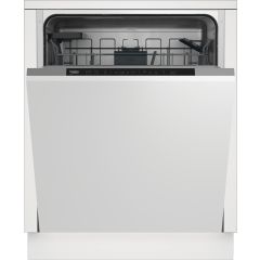Beko DIN16430 Fully Integrated Standard Dishwasher - Stainless Steel / Black Control Panel With Fixe
