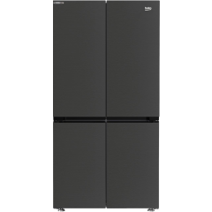 Beko GN446224VPZ Frost Free American Fridge Freezer - Black Steel 