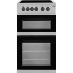 Beko KDC5422AS 50cm Electric Cooker with Ceramic Hob - Silver 