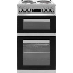 Beko KDV555AS 50Cm Electric Cooker With Solid Plate Hob - Silver