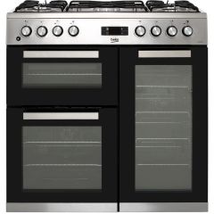 Beko KDVF90X 90Cm Dual Fuel Range Cooker - Stainless Steel