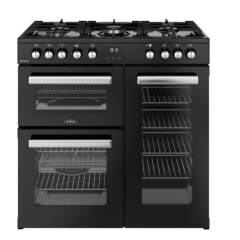Belling 444411793 COOKCENTRE 90DF BLK 444411793 Belling Cookcentre 90Df 90Cm Dual Fuel Range Cooker 