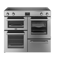 Belling 444411802 COOKCENTRE 100E STA 444411802 Cookcentre 100Ei 100Cm Wide Electric Range Cooker Wi
