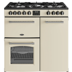 Belling 444411821 FARMHOUSE 90DF CRM 444411821 Belling Farmhouse 90Df 90Cm Dual Fuel Range Cooker - 