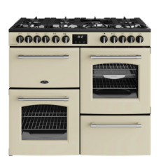 Belling 444411830 FARMHOUSE 100DF CRM 444411830 Farmhouse 100Df 100Cm Dual Fuel Range Cooker - Cream