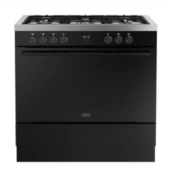 Belling 444412039 RCA VISION SGL 90DF BLK 444412039 90Cm Dual Fuel Range Cooker With Gas Hob