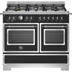 Bertazzoni HER106L2ENET2 Heritage Series HER106L2ENET2 100cm wide Gas Range Cooker - Matt Black
