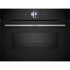 Bosch CMG7761B1B Series 8 Built In Compact Electric Single Oven With Microwave Function - Black