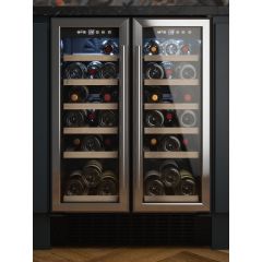 Cata UBSSWC60DD 60Cm Wide 32 Bottle Double Door Wine Cooler - Stainless Steel