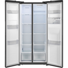 Fridgemaster MS83430DEB Non-Plumbed Total No Frost American Fridge Freezer - Black 