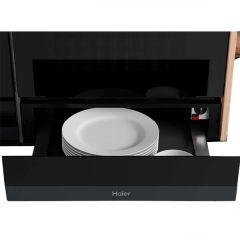 Haier HWO15NWD6XB1 14Cm High Warming Drawer - Stainless Steel & Black Front