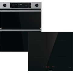 Hisense HIPKD4AX60IND1 Hi6 HIPKD4AX60IND1 Built Under Electric Double Oven and Induction Hob Pack - 