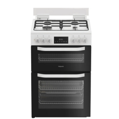 Hotpoint HDD6GDC2W 60Cm Wide Double Oven Dual Fuel Cooker