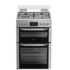 Hotpoint HDD6GDC2WX 60Cm Dual Fuel Double Cooker With Glass Lid