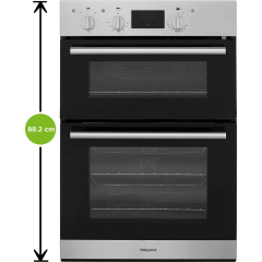 Hotpoint HotDD2Ceram Built In Electric Double Oven and Ceramic Hob Pack - Stainless Steel / Black 