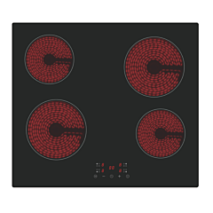 Ikon IK60CTC 60Cm 4 Zone Ceramic Hob 6000W – Black Glass