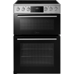Midea MFO24EME4R118-SS 60cm Wide Double Oven Electric Cooker with Ceramic Hob - Stainless Steel