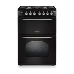 Rangemaster Classic 60 CLA60DFFBL/C 60cm Wide Double Oven Dual Fuel Cooker - Black / Chrome
