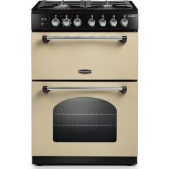 Rangemaster Classic 60 CLA60DFFCR/C 60cm Wide Double Oven Dual Fuel Cooker - Cream / Chrome