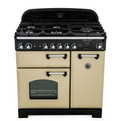 Rangemaster CLA90NGFCR/C Classic 90Cm Wide Gas Range Cooker In Cream With Chrome