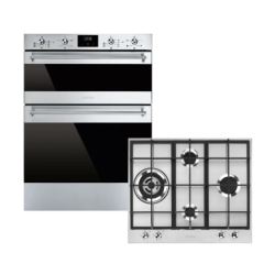Smeg AODUSF6300G Classic Built In Electric Double Oven And Gas Hob Pack