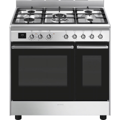 Smeg Concert CX92GM 90cm Dual Fuel Range Cooker - Stainless Steel 