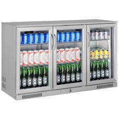 Sterling Pro SP3HC-STS Stainless Steel Triple Door Bottle Cooler, 338 Litres
