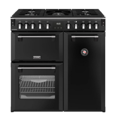 Stoves 444411850 RICHMOND 90DF BLK - 90Cm Dual Fuel Range Cooker With Gas Hob - Black