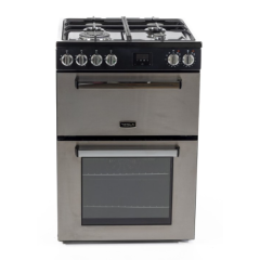 TESLA TMRDF60SS 60Cm Freestanding Double Cavity Mini Duel Fuel Range Cooker