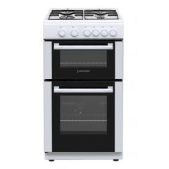White Knight ATTCG50W Twin Cavity Gas Cooker - White