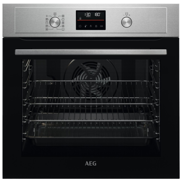 AEG 6000 Series BPX535061M Built In Electric Single Oven and Pyrolytic Cleaning - Stainless Steel 
