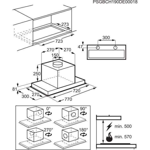 AEG DGE5861HM Canopy Cooker Hood 