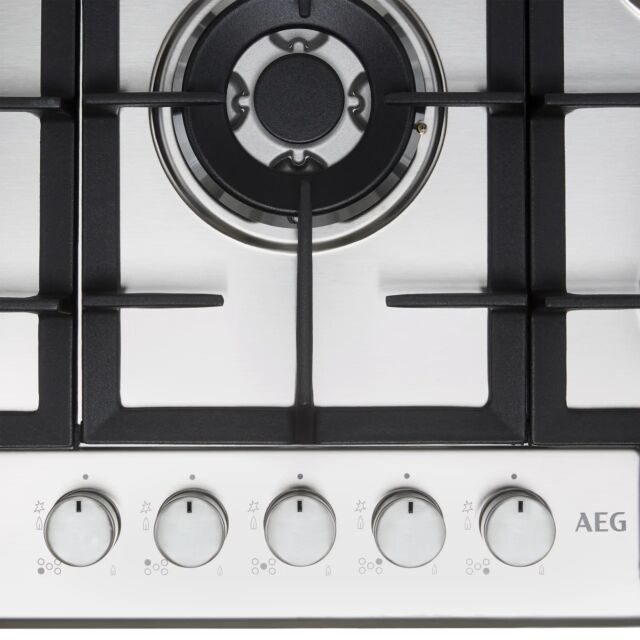 Aeg HGB75400SM 74Cm Gas Hob - Stainless Steel