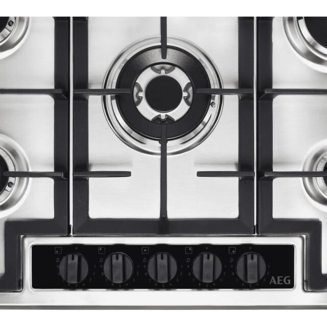 Aeg HGB75420YM 74Cm Gas Hob - Stainless Steel