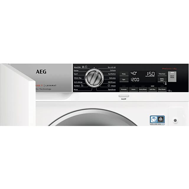 Aeg LF8E8436BI Ökomix Technology Integrated 8Kg Washing Machine With 1400 Rpm - White