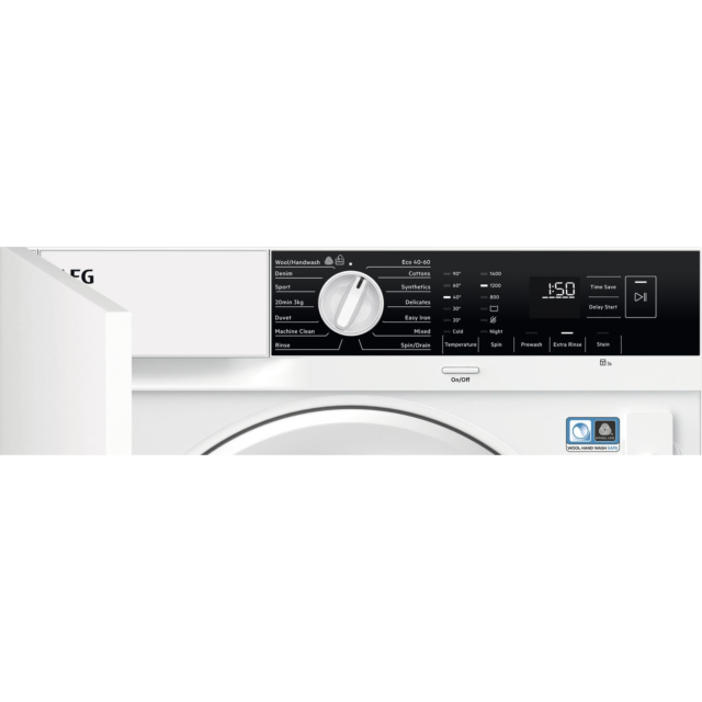 AEG 6000 AutoSense LFX6G7434BI Integrated 7kg Washing Machine with 1400 rpm - White 