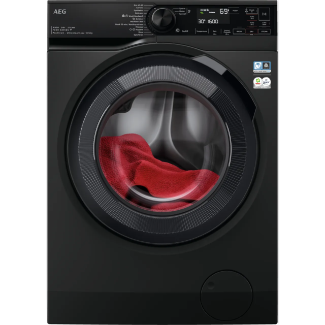AEG ProSteam® Technology LWR7416U6UD Wifi Connected 10Kg / 6Kg Washer Dryer with 1551 rpm - Black 