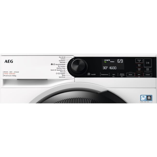Aeg LWR7496O4B 7000 Prosteam® Freestanding 9/6Kg 1600Rpm Washer Dryer - White