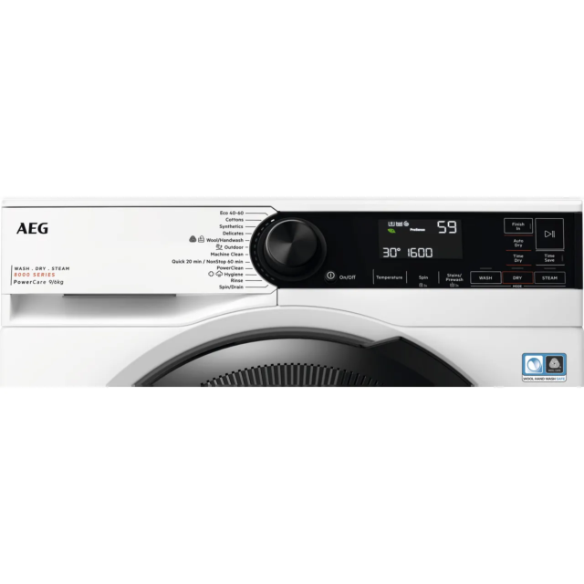 AEG 8000 Series LWR8496O5B 9Kg / 6Kg Washer Dryer with 1600 rpm