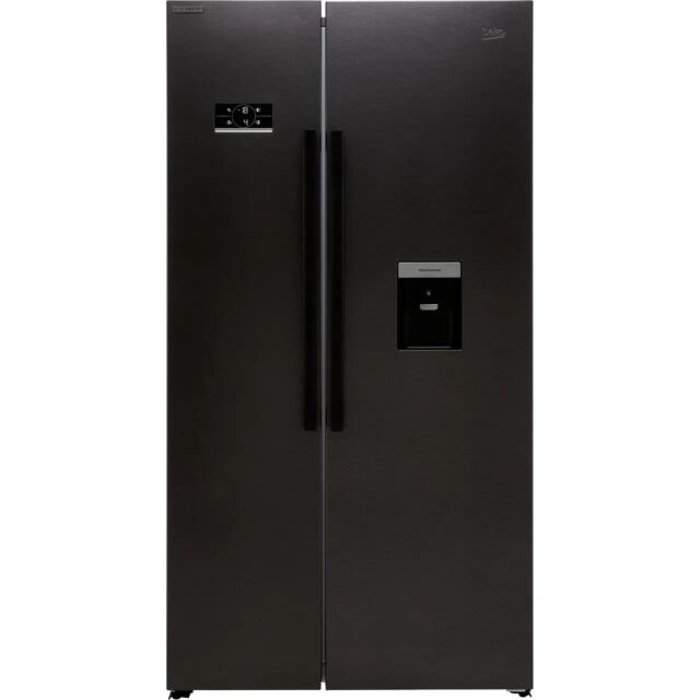 Beko ASD2341VB Harvestfresh™ Non-Plumbed Frost Free American Fridge Freezer - Black Steel