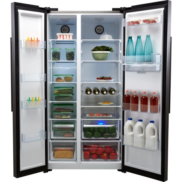 Beko ASD2341VB Harvestfresh™ Non-Plumbed Frost Free American Fridge Freezer - Black Steel